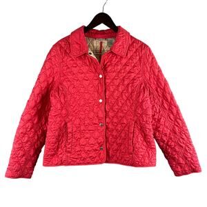 LL Bean Jacket Quilted Women Large Outdoor Equestrian Riding Snap Up Plaid Lined